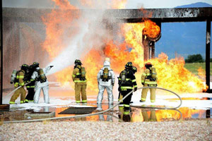 Firefighters at Peterson Air Force Base 